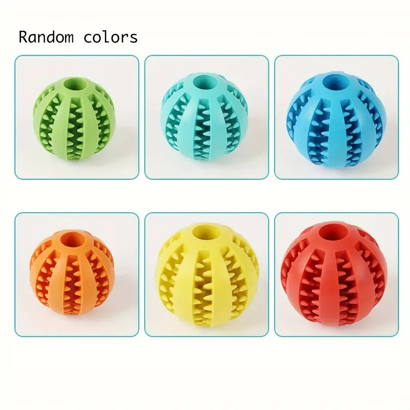 Treat Ball Toy for Small Pets - Rubber Dog Ball Toy with