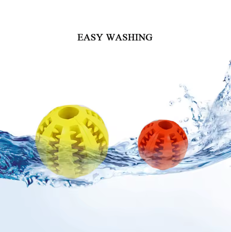 Treat Ball Toy for Small Pets - Rubber Dog Ball Toy with