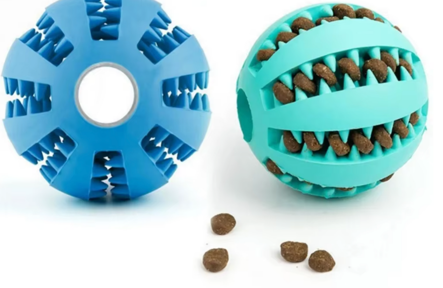 Treat Ball Toy for Small Pets - Rubber Dog Ball Toy with