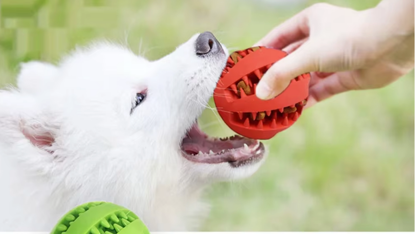 Treat Ball Toy for Small Pets - Rubber Dog Ball Toy with